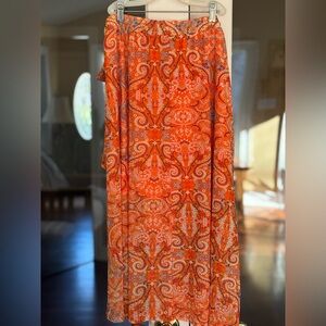 Harlow & Rose Orange Paisley Mesh Skirt